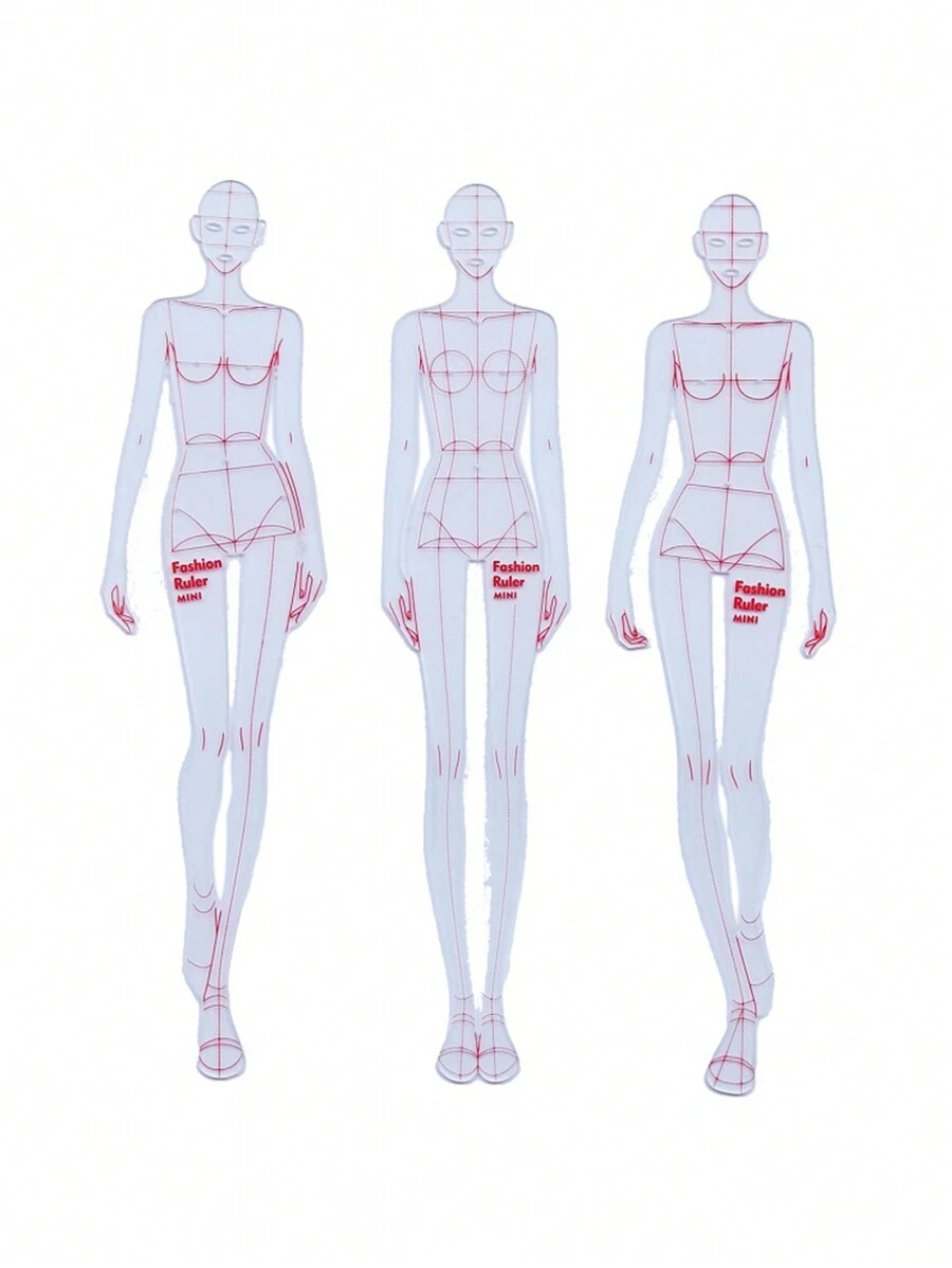 Schablone für Modeillustration zum Zeichnen von Modells, essenzielles