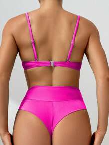 Women Bikini Sets - Hot Pink - View 2