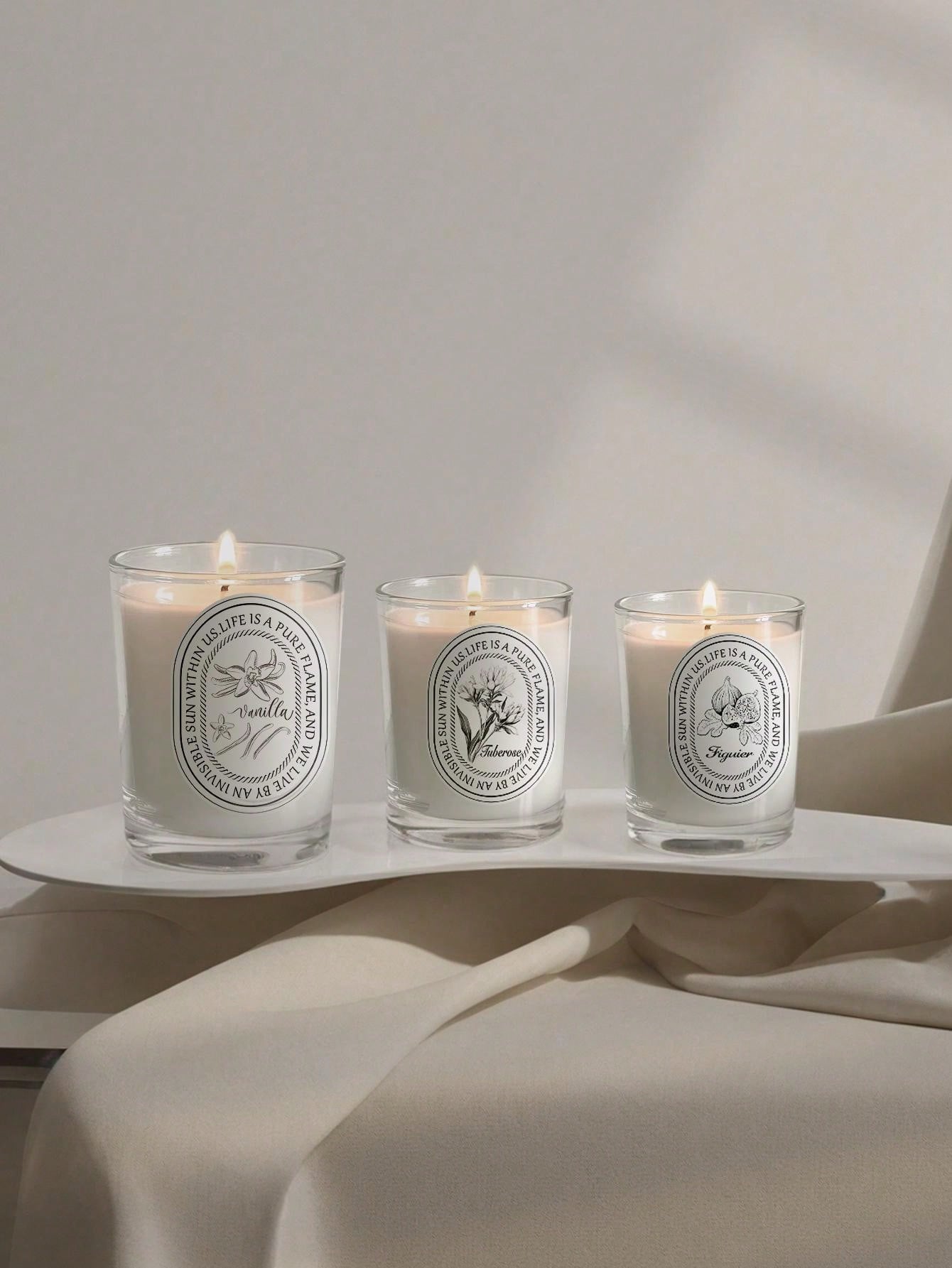 Vanilla, Lavender, Rose Glass Jar Candles, Niche Scented Candles For Home, Smokeless Fragrance Candles, Suitable For Aromatherapy, Deodorization, Meditation, Yoga, Prayer, Gifts, Stress Relief And Relaxation