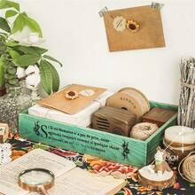 1pc Multi-Color Rectangular Wooden Tray, Vintage Japanese Style Desktop Storage Box, Suitable For Office, Stationery Organizer, Tape Holder, Everyday Use, Christmas Home Decor, Decor, Christmas, Table Decor Makeup Organizer, Makeup Stuff, Box With Lid, Storage Box Plastic, Storage Organizer, Makeup Display, Organiser Makeup, Storage Makeup Organizer, Clear Shelf, Organizer For Makeup, Gifts For Women, Desktop Storage, Desk Tidy, Byoma Skincare, Dressing Table Makeup, Organizeres - Multicolor - View 8