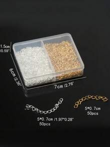 50/100pcs Jewelry Extender Chain Gold & Silver Color For Bracelets, Necklaces, DIY Making Accessories, Suitable As Gifts For Men & Women
