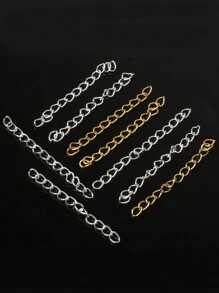 50/100pcs Jewelry Extender Chain Gold & Silver Color For Bracelets, Necklaces, DIY Making Accessories, Suitable As Gifts For Men & Women