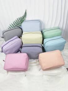 1Pc Customised Embroidery Minimalist Square Makeup Bag,Makeup Bag Makeup Pouch Skincare Bag Toiletry Bag Packing Cubes,Travel Essentials Cruise Essentials Dorm Essentials,Wedding Bridesmaid Gifts,Mom Gifts,Birthday Gifts,Gifts For Friends And Teachers,Home Decor,Bathroom Livingroom Bedroom Decor,Bathroom Organizer,Jewelry Organizer,Lip Oil Organizer,Nail Polish Organizer Storage Makeup Organizer Makeup Case