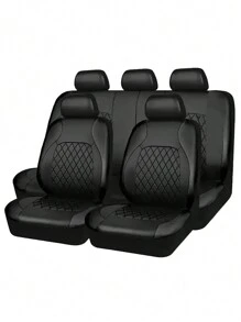 Luxury 5-Seater Car Seat Covers - PU Leather Quilted Design