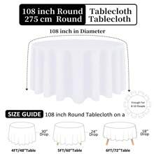 White Round Tablecloth 90/108/120 Inch Table Cloth Stain And Wrinkle Resistant Round Tablecloths Reusable And Washable Polyester Fabric Table Covers For Buffet Wedding Party And Banquet - Navy Blue - View 3