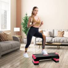 ACTIVE FOREVER Steppers For Exercise , Aerobic Step Board And Height Adjustable, Non-Slip Fitness Stepper Equipment For Exercise Workout Home Office - 68cm-Three- Layers- Red - View 6