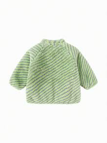 Balabala 男孩和女孩珊瑚绒大衣 2024 年冬季可爱时尚外套 - 綠色 - 查看 5