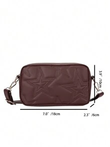 Túi đeo chéo họa tiết ngôi sao mini thời trang dành cho nữ - Túi đeo vai bằng da giả đa chức năng có dây đeo có thể điều chỉnh và khóa kéo, hoàn hảo cho việc đi làm hàng ngày và du lịch - Nhiều màu - Xem 11