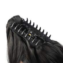 Long Curly Hair Extensions With Ponytail Clip For Women Synthetic Hair Accessory For Halloween And Christmas - 黑色 - 查看 7