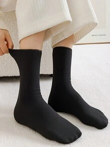 5 Đôi Tất Chống Tuyết Nhiều Màu, Lót Nhiệt, Dày Dặn, Giữ Ấm, Ống Giữa, Miệng Đàn Hồi, Dành Cho Nữ - Nhiều màu - Xem 2
