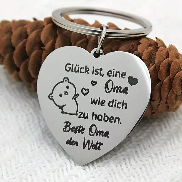 Personalisierter Herzförmiger Schlüsselanhänger: Ein Liebesgruß für Oma - Das beste Geschenk für die Weltbeste Oma Souvenir Autoschmuck, Taschenbaumler, Rucksackanhänger für die Schule