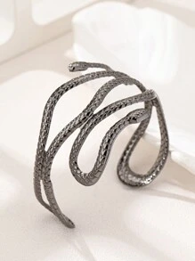 1 chiếc vòng tay kim loại dạng vòng hở phong cách Gothic dành cho nữ, thích hợp cho tiệc tùng và đeo hàng ngày - Vòng tay mở rắn - Xem 8