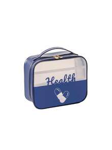 2 Pieces Set Medical Kit Large Capacity Waterproof First Aid Bag, Portable Travel Case, PVC Drug Storage, Multi-Layered Multi-Function Bag For Camping & Medical Assistance - Blue - View 6