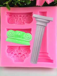 1 Khuôn silicon cột La Mã Châu Âu cổ điển, Khuôn trang trí bánh, Khuôn làm bánh DIY, Bánh quy, Kẹo, Sôcôla, Thạch, Khuôn làm bánh Pudding - Nhiều màu - Xem 6