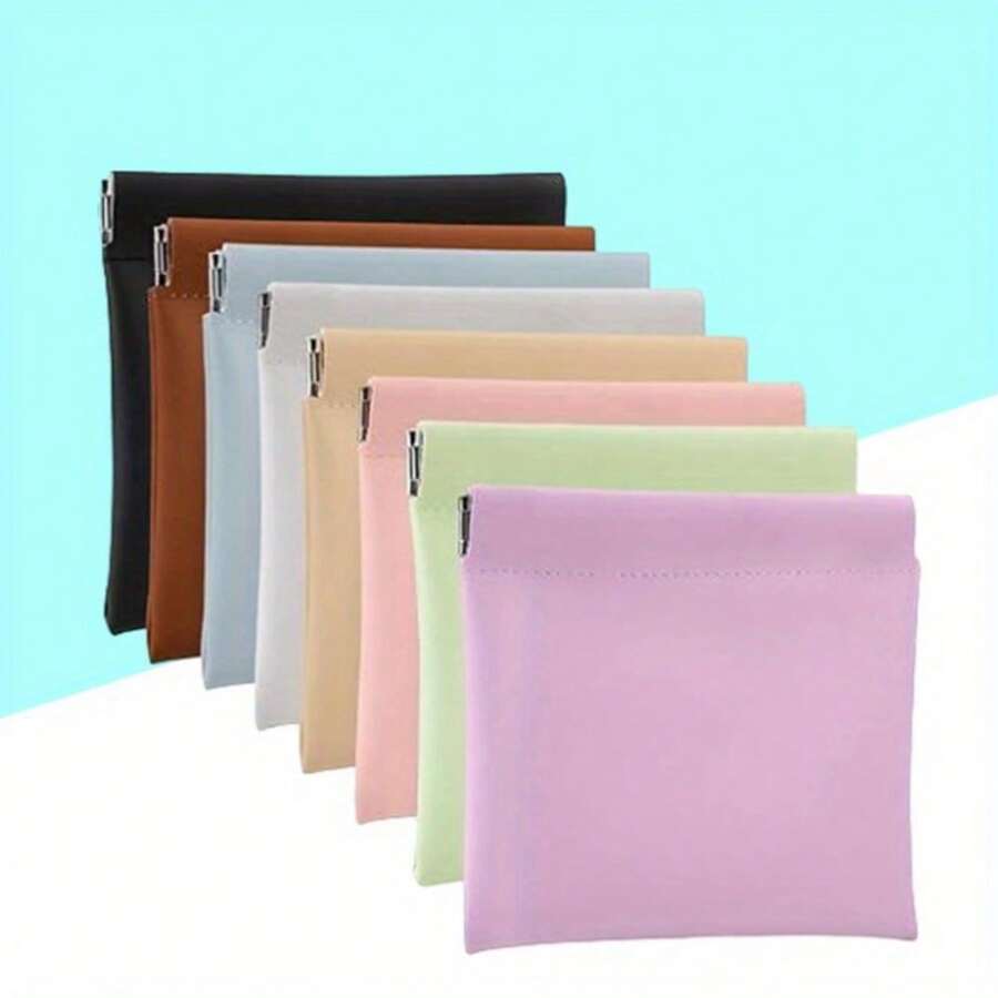 8 件自动闭合 PU 皮革收纳袋、耳机数据线、口红钥匙、便携包装袋、波西米亚风