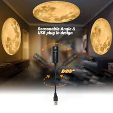 行星投影仪灯套装：地球、月亮、木星 - 360° 旋转 LED 灯 - USB 供电 - 适用于卧室、天花板、照片背景、情人节、婚礼、露营、万圣节、圣诞节装饰（1/4/8 件慈善事业）