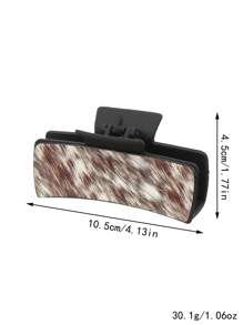 1 件装复古西式动物皮纹塑料发夹，适合女士 - 彩色 - 查看 12