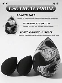 1 套化妆海绵套装包括 1 个双色化妆海绵 + 2 个迷你化妆海绵、化妆粉扑、化妆海绵、气垫粉扑、化妆海绵套装，适用于霜状和粉末遮瑕膏、散粉化妆品应用，