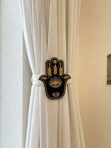 1/4 piezas de Soportes decorativos de madera para cortinas, ganchos para cortinas de ventana, aptos para decoración del hogar, dormitorio, oficina, balcón, sala de estar - hebilla de cortina de madera - Ver 7