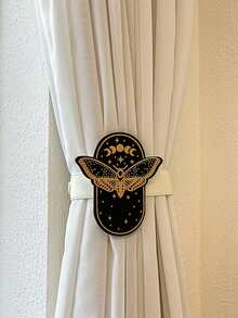 1/4 piezas de Soportes decorativos de madera para cortinas, ganchos para cortinas de ventana, aptos para decoración del hogar, dormitorio, oficina, balcón, sala de estar - hebilla de cortina de madera - Ver 9