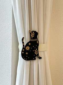 1/4 piezas de Soportes decorativos de madera para cortinas, ganchos para cortinas de ventana, aptos para decoración del hogar, dormitorio, oficina, balcón, sala de estar - hebilla de cortina de madera - Ver 6