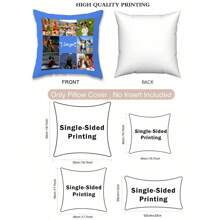 1PC Single Printed Custom Photo Cushion Cover ,Tailored To The Family's Cushion Cover,DIY Customized Home Decorative,Exquisite Warm And Harmonious Family Atmosphere Gift For AnniversariesSuitable For Valentine's Day, Mother's Day, Father's Day, Thanksgiving,Headboard Pillow, Sofa Cushion, Car Headrest, Office Pillow Cover,For Housewarming Sofa,Bed,Car,Tea Room,Bedroom,Living Room - Blue-puzzle Customization - View 6