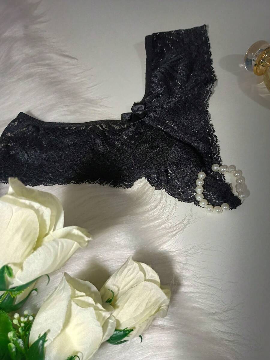 Thai Panties Pearl Ring G-String Sensual Lingerie Sexy One Size White Promotion - màu đen - Xem 1