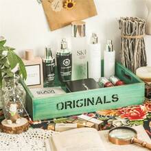 1pc Multi-Color Rectangular Wooden Tray, Vintage Japanese Style Desktop Storage Box, Suitable For Office, Stationery Organizer, Tape Holder, Everyday Use, Christmas Home Decor, Decor, Christmas, Table Decor Makeup Organizer, Makeup Stuff, Box With Lid, Storage Box Plastic, Storage Organizer, Makeup Display, Organiser Makeup, Storage Makeup Organizer, Clear Shelf, Organizer For Makeup, Gifts For Women, Desktop Storage, Desk Tidy, Byoma Skincare, Dressing Table Makeup, Organizeres - Multicolor - View 13