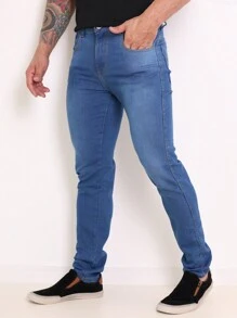 Kit 4 Men's Slim Destroyed Jeans Fashion Premium Line Original Elastane Clothes Direct From The Factory Shipping In 24 Hours Color Black Dark Medium Light - Nhiều màu - Xem 2