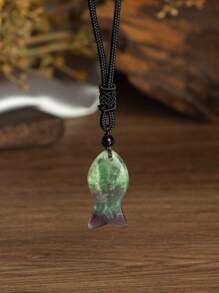 1 件/天然石鱼吊坠手工制作时尚个性吊坠项链，圣诞节节日派对送朋友的最佳礼物 - 魚形 - 查看 27