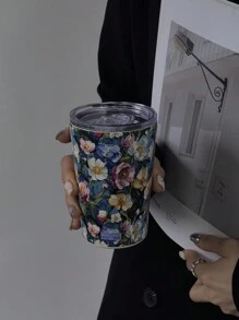 1 件油画花卉图案 280ml-350ml 双层不锈钢隔热杯、咖啡杯、水瓶、茶杯、平底，适用于户外、家居、办公室、节日礼物、生日礼物、情人节、圣诞节、母亲节返校 - 彩色 - 查看 14
