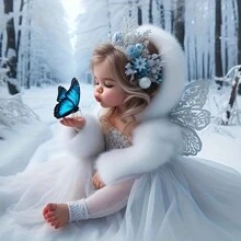 1 Set 5D DIY Diamond Painting Art Kit - Butterfly & Snowy Landscape - Full Drill Round Acrylic Mosaic Puzzle - Home Wall Decor, Office, Living Room Artwork - Animal Theme Canvas, Frameless