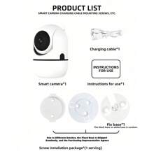 8MP, 5MP, 3MP, 2MP 1080P HD Camera, Dual-Band 2.4G+5G WiFi Or 2.4G WiFi Options, Indoor/Outdoor Camera, Wireless WiFi Camera, Auto Tracking, Alarm And Color Night Vision, 350° Horizontal & 110° Vertical Viewing Angle, Two-Way Audio, Motion Detection - White - View 10