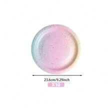 10pcs/20pcs/50pcs, Rainbow Color Party Tableware Set Disposable Paper Plates Napkins Cups. Gold Dot Colored Tableware For Boys Girls Baby Birthday Shower Wedding Party