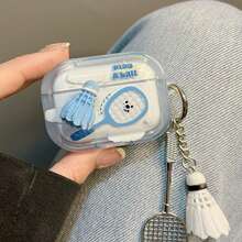草莓/羽毛球图案保护套适用于 Airpods 蓝牙耳机，防震防刮 - 彩色 - 查看 8