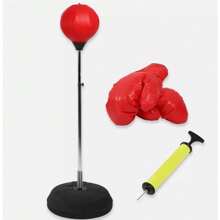 Adult Punch Ball Set Free Standing Adjustable 120-150CM With Boxing Bag Gloves - Red - View 3