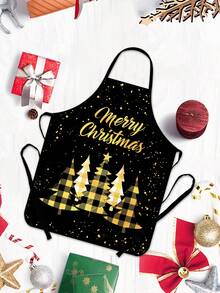 1 chiếc tạp dề ngày lễ Giáng sinh cho gia đình, tiệc nướng, nướng bánh - Cây thông Noel 2 - Xem 3