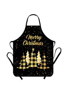 1 chiếc tạp dề ngày lễ Giáng sinh cho gia đình, tiệc nướng, nướng bánh - Cây thông Noel 2 - Xem 1