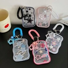 Soporte transparente para tarjetas, portafotos de estrellas, funda protectora para tarjetas de crédito, identificación, tarjetas de autobús - Multicolor - Ver 13