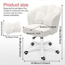 Office Chair Cute Petal Desk Chair, Modern Fabric Home Butterfly Chairs Height Adjustable Chair Makeup Chairs Computer Chairs - trắng - Xem 2