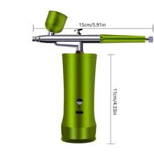 YOULUN 1 件可充电多功能喷枪套件，喷嘴直径 0.3 毫米，带气管和迷你压缩机 - 非常适合艺术绘画、家具维修和模型着色 - 綠色 - 查看 3