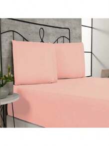 3-Piece Sheet Set 400 Thread Count King Size Double Bed Stick Stitch - 乾枯玫瑰色 - 查看 3