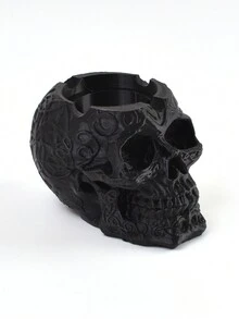 1 件创意骷髅头烟灰缸带盖，奢华办公室装饰高端时尚个性化时尚装饰品最佳礼物 - 多色 - 查看 7