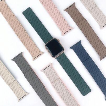 Magnetic Loop Strap Compatible With Apple Watch Band 44mm 40mm 49mm 45mm 41mm 38mm Silicone Bracelet Apple Watch Series 9 8 7 3 Se Ultra 2 Bands