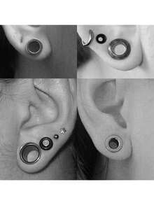 12-36 件耳部拉伸套件 - 14G-00G 入门尺寸 - 手术钢锥形塞螺丝配合隧道 - 牵开器扩张器孔眼，圣诞节、新年、情人节节日礼物 - 耳廓套裝 - 查看 11