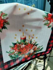 1 tấm khăn trải bàn Giáng sinh làm bằng vải polyester có in kỹ thuật số, thích hợp cho nhà bếp, phòng ăn, bàn làm việc, bàn cà phê, bàn trang điểm, làm khăn trang trí, trang trí không khí Giáng sinh, có nhiều kích cỡ khác nhau - Nhiều màu - Xem 11