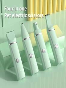 Bộ dụng cụ chải lông thú cưng 4 trong 1 có thể sạc lại bằng USB: Máy tỉa lông chó/mèo điện, Máy cắt móng, Máy cạo lông chân, Dụng cụ làm đẹp cho thú cưng - Nhiều màu - Xem 6