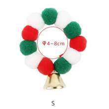 1 pièce Collier de Noël pour Animaux de Compagnie avec Cloche, Matériau en Peluche Pompon, Accessoire Mignon de Vacances pour Chiens et Chats, Décoration de Noël, Costume d'Animal de Compagnie, Accessoire Photo de Petit Animal de Compagnie, Meilleurs Cadeaux