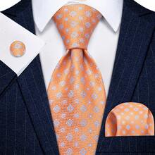 3 chiếc cà vạt Jacquard màu đỏ xanh lá cây tím đen dành cho nam thời trang cà vạt công sở dự tiệc cưới kèm khăn tay và khuy măng sét, lựa chọn lý tưởng làm quà tặng - Nhiều màu - Xem 13