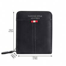 1 件新款男士钱包，鳄鱼压纹 PU 皮革，多功能拉链短款钱包，时尚休闲钱包，适合年轻学生，适合青少年夏季休闲户外运动或度假旅行或毕业礼物或生日礼服配饰正式/商务正式情人节创意